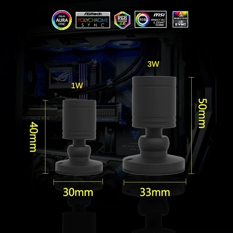 QITU 1W 3W ARGB 5V 3Pin Header - Model Kit Display Case recension och pris