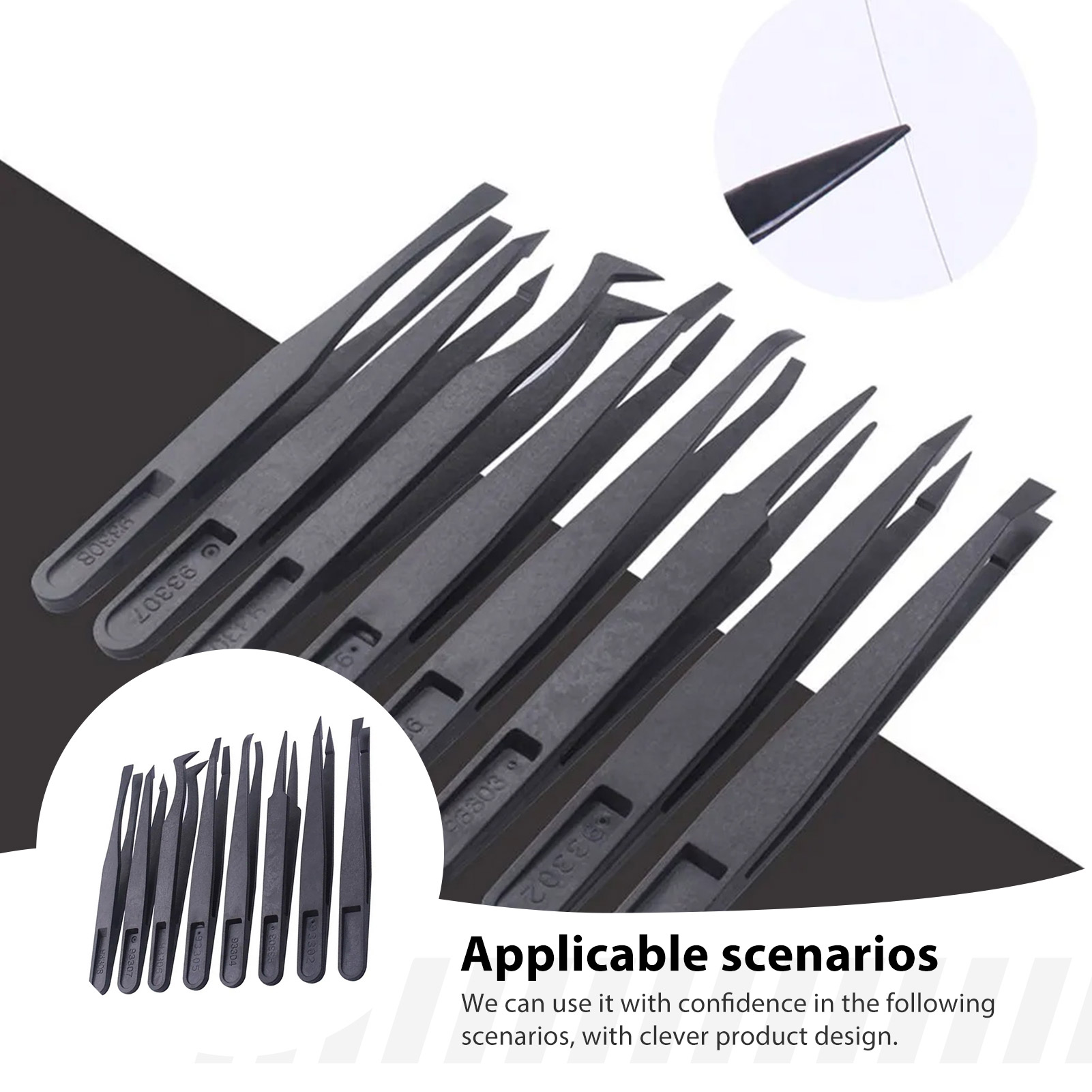 8pcs Carbon Fiber Tweezers Set - Model Kit Tweezers recension och pris