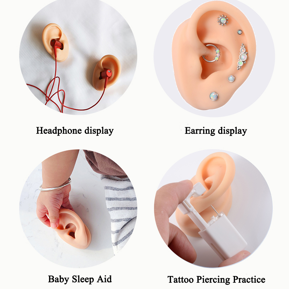 1Pc Soft Silicone Ear Model Ta - Model Kit Display Case recension och pris